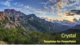  Presentation with sunrise - Amazing slide deck having wide angle - sunrise and cloudscape over bavella backdrop and a  colored foreground