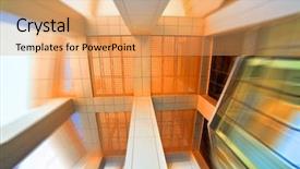  Presentation with architecture construction - Presentation design consisting of wide angle construction abstract architecture background and a coral colored foreground