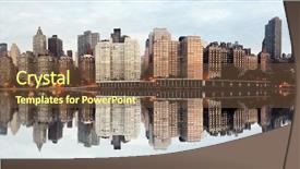  Presentation with new york city - Amazing presentation design having wide angle panorama of new backdrop and a tawny brown colored foreground