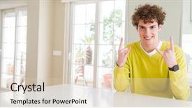  Presentation with punk rock music - PPT theme with wide angle shot of young background and a lemonade colored foreground