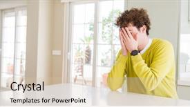  Presentation with hands and face - Slide deck having wide angle shot of young background and a lemonade colored foreground