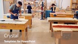  Presentation with apprenticeship - Cool new presentation theme with wide-angle-view-of-carpentry backdrop and a coral colored foreground