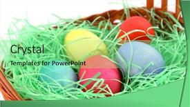 Presentation with easter basket - Amazing theme having wide banner shot of easter backdrop and a  colored foreground
