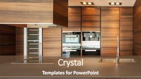  Presentation with kitchen appliance - Presentation design featuring wide brown kitchen electrical modern background and a violet colored foreground