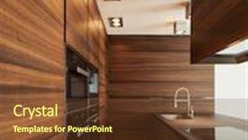  Presentation with kitchen appliance - PPT layouts consisting of wide brown kitchen electrical modern appliance background and a tawny brown colored foreground