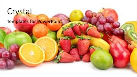  Presentation with lemons - Amazing slide deck having wide collage fresh fruits backdrop and a coral colored foreground