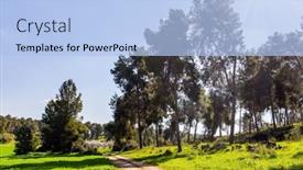  Presentation with dirt - Beautiful slides featuring wide-dirt-road-crosses backdrop and a light blue colored foreground