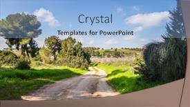  Presentation with dirt - Slide set having wide-dirt-road-crosses background and a light blue colored foreground