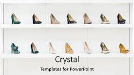  Presentation with shoes - PPT theme featuring wide foramt - showcase with female shoes placing background and a white colored foreground