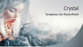 Presentation with hair dress - Presentation theme featuring wide foramt - winter beauty woman portrait christmas background and a white colored foreground