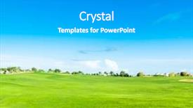  Presentation with wide - Slide set with wide green fairway background and a light gray colored foreground