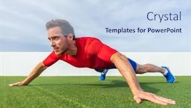  Presentation with advanced - Amazing presentation design having wide grip pushup push-up variation advanced chest exercise demonstration by male trainer athlete man training at outdoor gym backdrop and a sky blue colored foreground