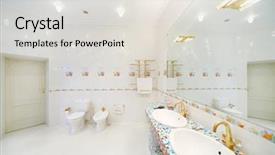  Presentation with automotive mirror - Presentation theme consisting of wide ladder - bidet and toilet and big background and a light gray colored foreground