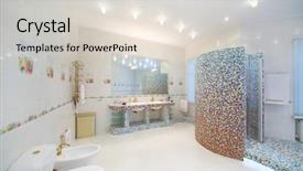  Presentation with cartoon shower and clean - Colorful theme enhanced with wide ladder - light and clean bathroom backdrop and a light gray colored foreground