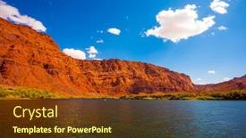  Presentation with boat tourism - Slide deck enhanced with wide-river-and-tall-green background and a tawny brown colored foreground