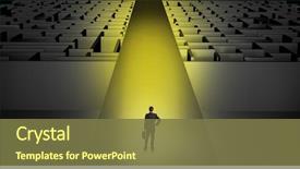  Presentation with mazes - Amazing PPT layouts having wide road between dark maze backdrop and a tawny brown colored foreground