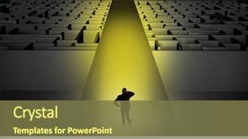  Presentation with mazes - Colorful slide set enhanced with wide road between dark maze backdrop and a tawny brown colored foreground