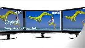  Presentation with resolutions - Presentation consisting of wide screen - comparison between 3 tv background and a ocean colored foreground