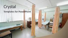  Presentation with beds - PPT theme consisting of wide screen medical - cabinet for procedures with beds background and a  colored foreground