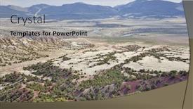  Presentation with valley dam - Beautiful theme featuring wide-semiarid-valley-of-green backdrop and a light blue colored foreground