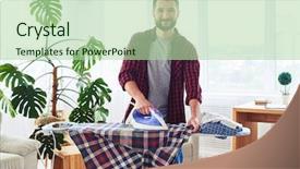  Presentation with shot arrows - Beautiful slide deck featuring wide shot of appealing brunet backdrop and a mint green colored foreground