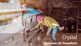  Presentation with wide - Amazing presentation theme having wide-shot-of-famer-woman backdrop and a tawny brown colored foreground