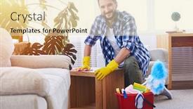  Presentation with mopping - Cool new slides with wide-shot-of-sportive-male backdrop and a lemonade colored foreground