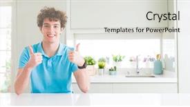  Presentation with wide - Colorful PPT theme enhanced with wide shot of young handsome backdrop and a light gray colored foreground