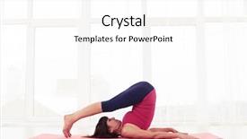  Presentation with wide - Audience pleasing presentation consisting of wide side view of mature yogini doing stretching exercise by performing a yoga element sporty fit yogini woman practices yoga asana halasana or plow pose backdrop and a white colored foreground