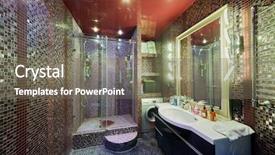  Presentation with ceramic tiles - PPT theme having wide step - bathroom with shower cabin basin background and a gray colored foreground