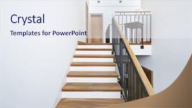  Presentation with brooklyn apartment buildings - Audience pleasing presentation theme consisting of wide step - beautiful apartment interior wooden staircase backdrop and a  colored foreground