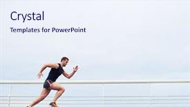  Presentation with athlete - Cool new presentation design with wide step demonstrating healthy way backdrop and a sky blue colored foreground