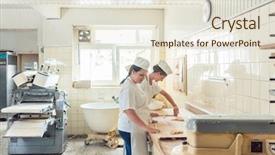  Presentation with bakery - Amazing presentation theme having wide view of bread production backdrop and a lemonade colored foreground