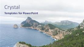  Presentation with wide - Slide deck enhanced with wide-view-of-cape-formentor background and a sky blue colored foreground