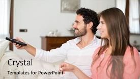  Presentation with joy - Colorful PPT layouts enhanced with widescreen joy - couple using a remote control backdrop and a lemonade colored foreground