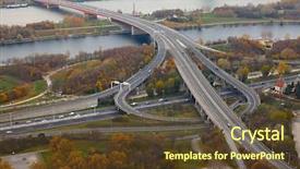  Presentation with bird eye view - PPT layouts enhanced with road wien - vienna bird's eye view background and a tawny brown colored foreground