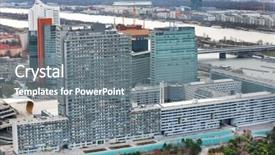  Presentation with danube - Presentation design featuring wien seen from danube tower europe background and a gray colored foreground