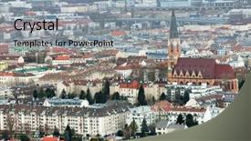  Presentation with danube - Slide set with wien seen from danube tower europe background and a light gray colored foreground