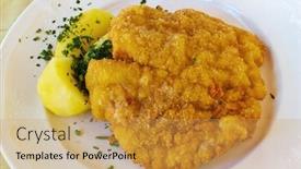  Presentation with diet - PPT layouts featuring wiener schnitzel unhealthy diet background and a yellow colored foreground