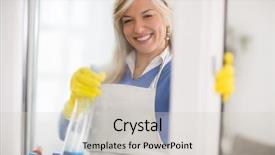  Presentation with air duct cleaning service - Slide set featuring wife action - close up of female background and a soft green colored foreground