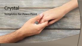  Presentation with love christ christian hands - Cool new presentation theme with wife action - loving couple holding hands close-up backdrop and a mint green colored foreground