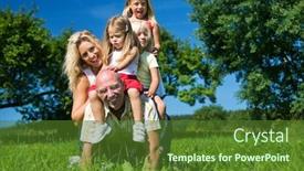  Presentation with horse riding - Beautiful presentation theme featuring wife-and-daughters-horse-riding backdrop and a tawny brown colored foreground