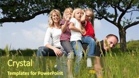  Presentation with horse riding - Slides featuring wife and daughters horse riding daddy - all of them looking happy the father only a bit background and a tawny brown colored foreground