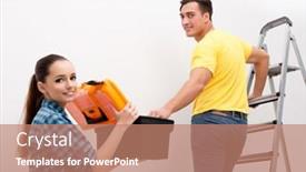  Presentation with wife - Slides enhanced with wife-and-husband-family-doing background and a coral colored foreground