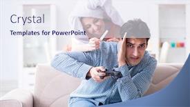  Presentation with pregnancy - PPT theme enhanced with wife and husband looking at pregnancy test background and a sky blue colored foreground