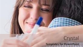  Presentation with pregnancy - PPT theme having wife-and-husband-looking background and a soft green colored foreground