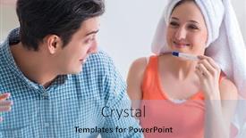 Presentation with pregnancy - PPT theme enhanced with wife-and-husband-looking background and a light blue colored foreground