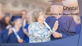  Presentation with ceremony - Cool new theme with wife at outdoor graduation ceremony backdrop and a coral colored foreground