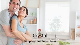  Presentation with husband and wife - Amazing slides having wife hugging in a kitchen backdrop and a  colored foreground