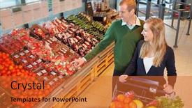  Presentation with grocery store - Beautiful theme featuring wife in grocery store backdrop and a red colored foreground